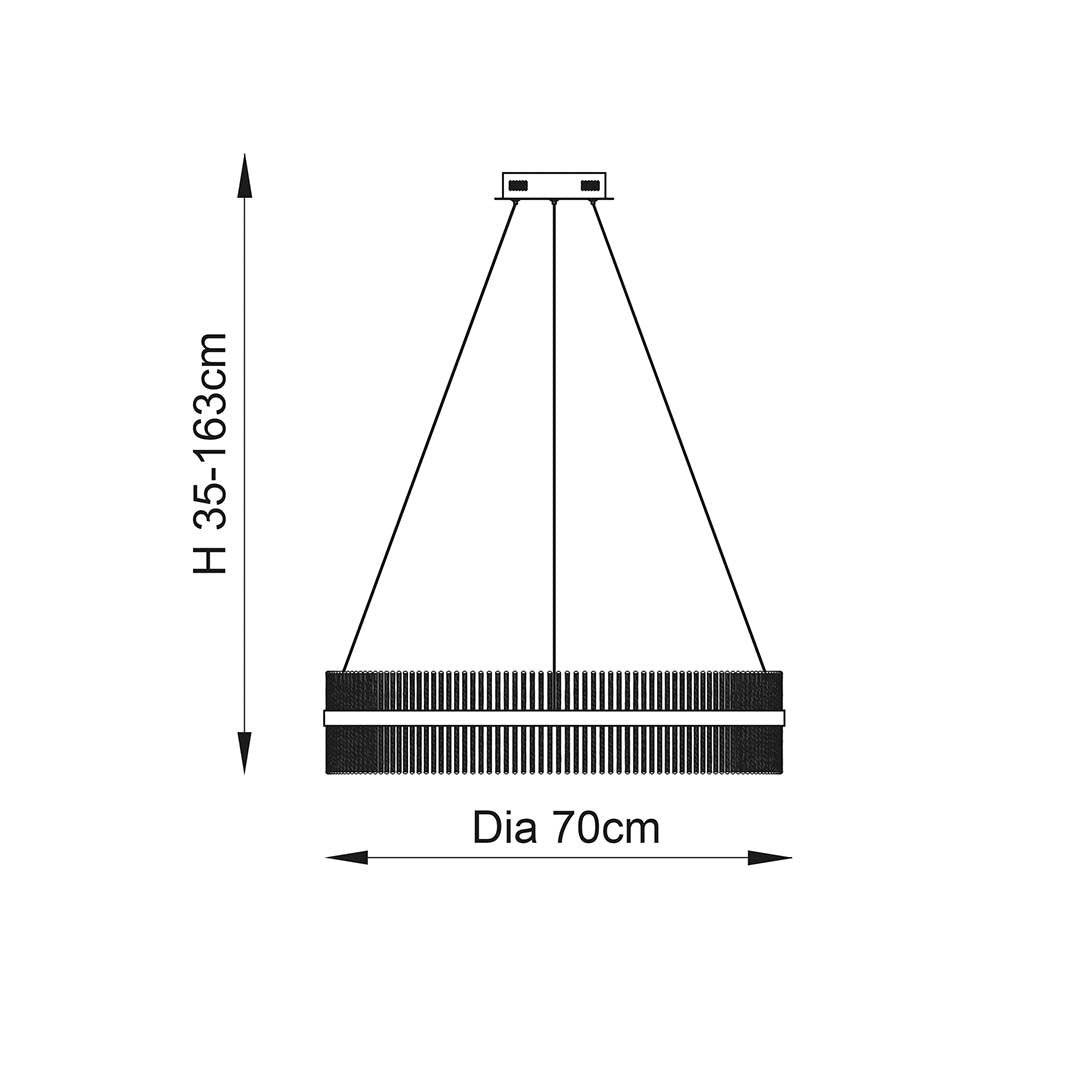 Freyza - Virbrook Chrome Large LED Pendant Ceiling Light