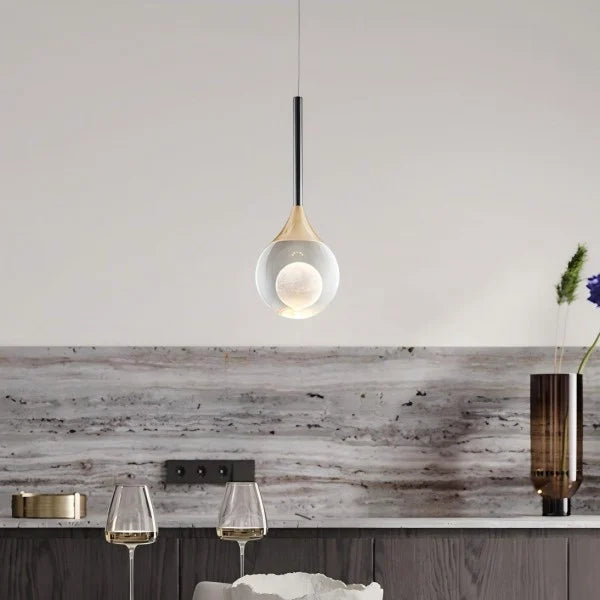 Freyza - Moon Clear Glass Ball Pendant Light