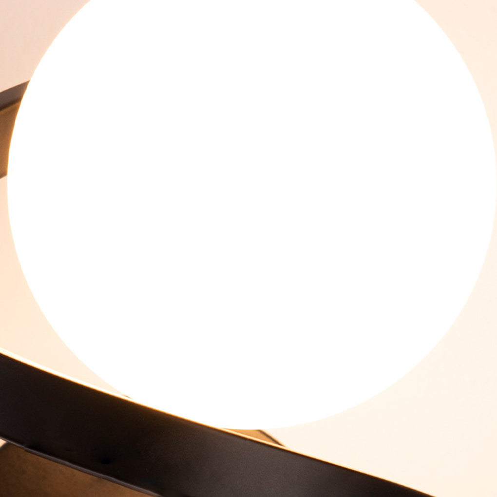 Freyza - Modern Curved Metal Wall Sconce – Creative Electroplated Iron & Glass Wall Lamp (E27, Gold/Black)
