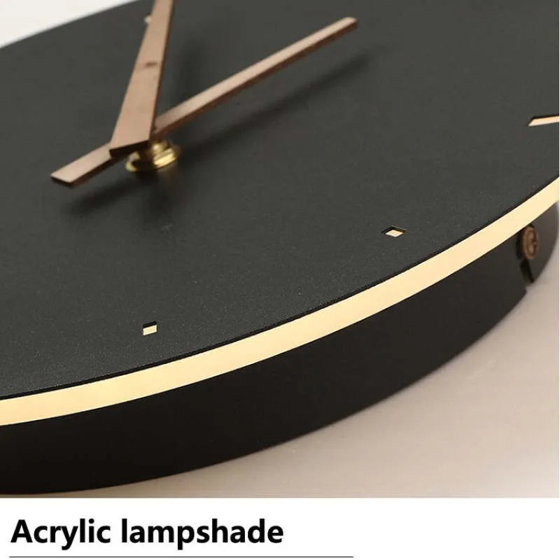 Freyza | Glint Modern Clock Black Gold Indoor Wall Light – Modern Bedroom Living Room