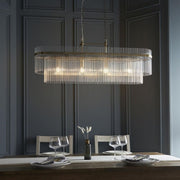 Freyza - Marietta 4 Light Antique Brass & Glass Ceiling Pendant Bar