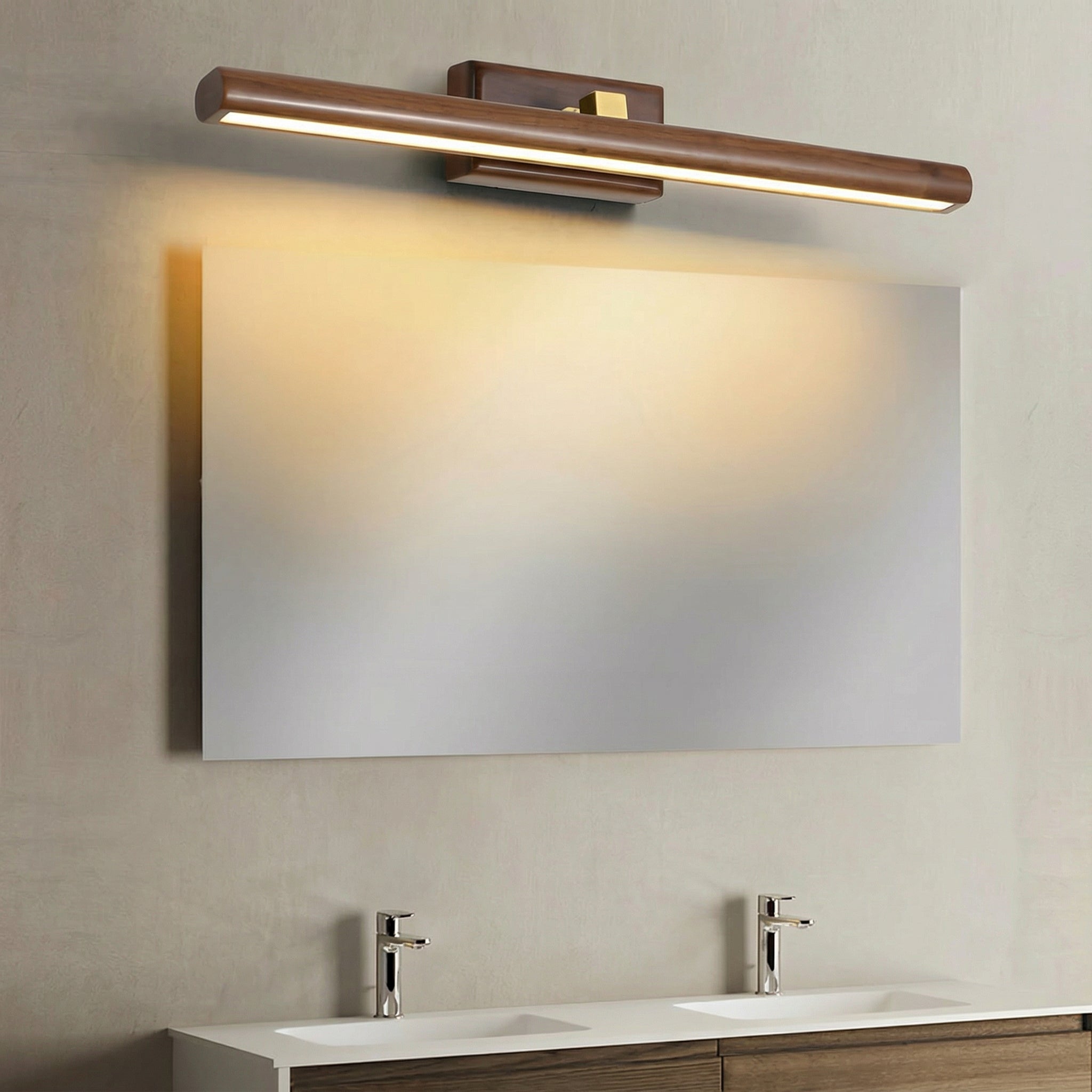 Freyza - Solid Wood Vanity Light Linear Rotatable LED Bathroom Sconce Japandi 40cm-90cm