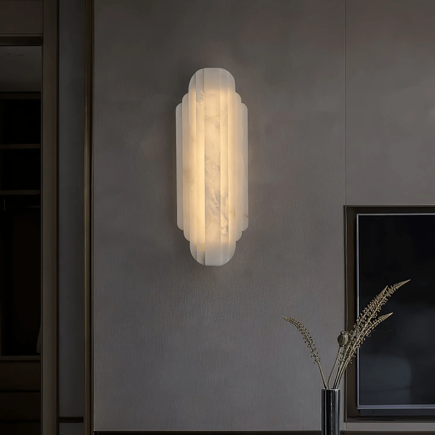 Freyza - Contemporary Alabaster Wall Sconce