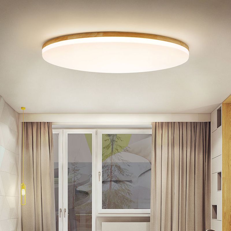 Freyza | Eilo Deckenleuchte aus Holz, flache Deckenlampe – Schlafzimmer, Flur, Küche