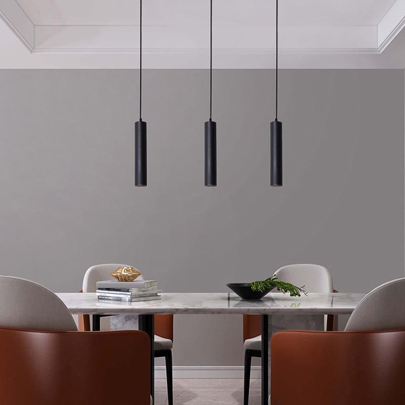 Freyza | Yore moderne schwarze Zylinder-Pendelleuchte – moderne Küche, Esszimmer