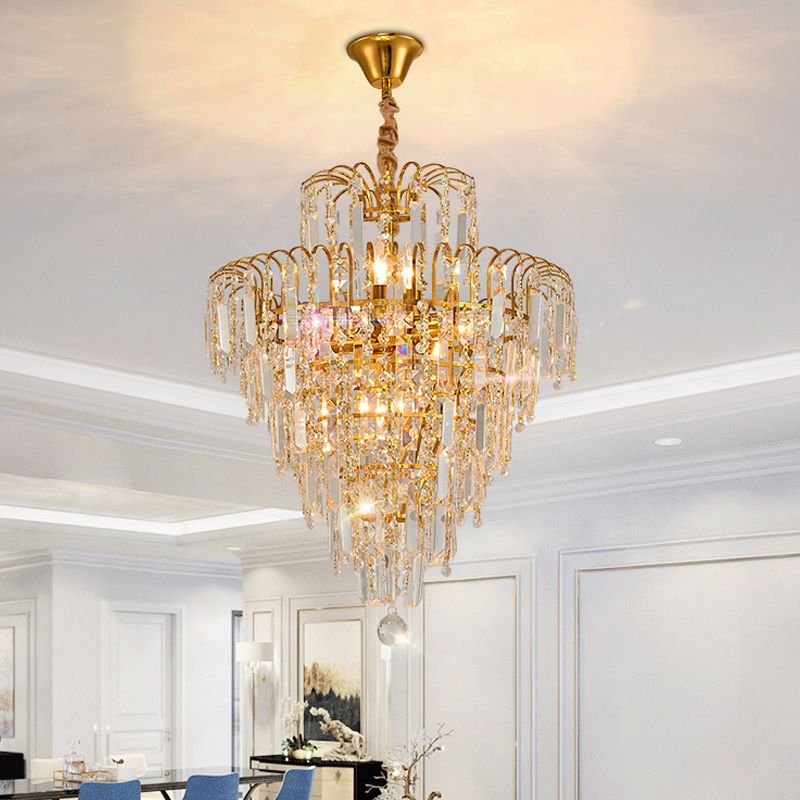 Freyza | Lustre doré en cristal – Salle à manger, salon