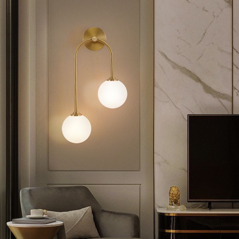Freyza | Applique murale d’intérieur en laiton et verre – Chambre et salon modernes