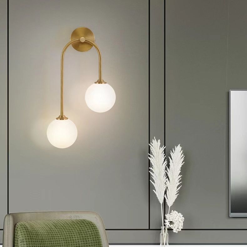Freyza | Applique murale d’intérieur en laiton et verre – Chambre et salon modernes
