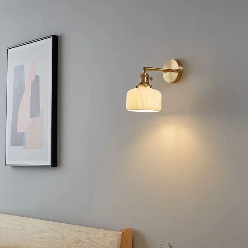 Freyza | Applique murale intérieure en céramique blanche – Chambre et salon vintage