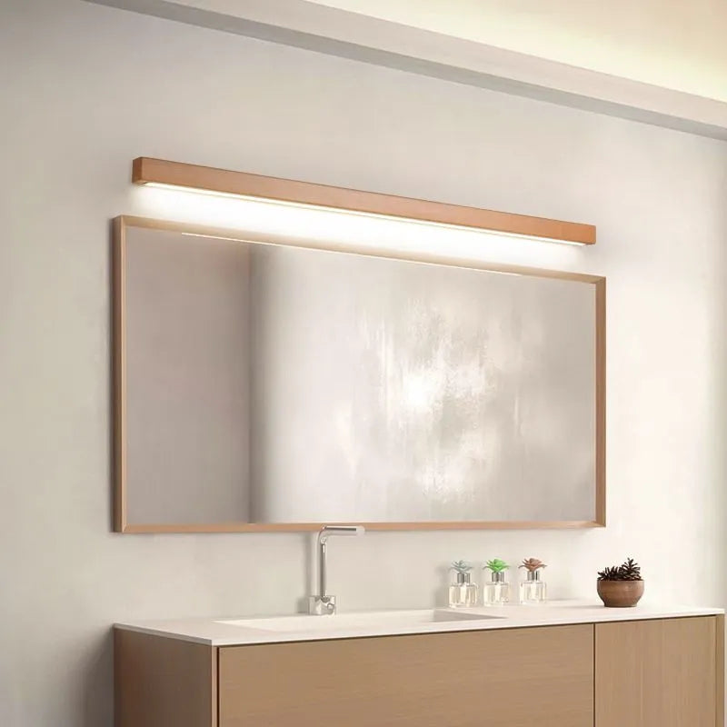 Freyza | Miroir linéaire mural intérieur en bois Muto – Chambre, salon
