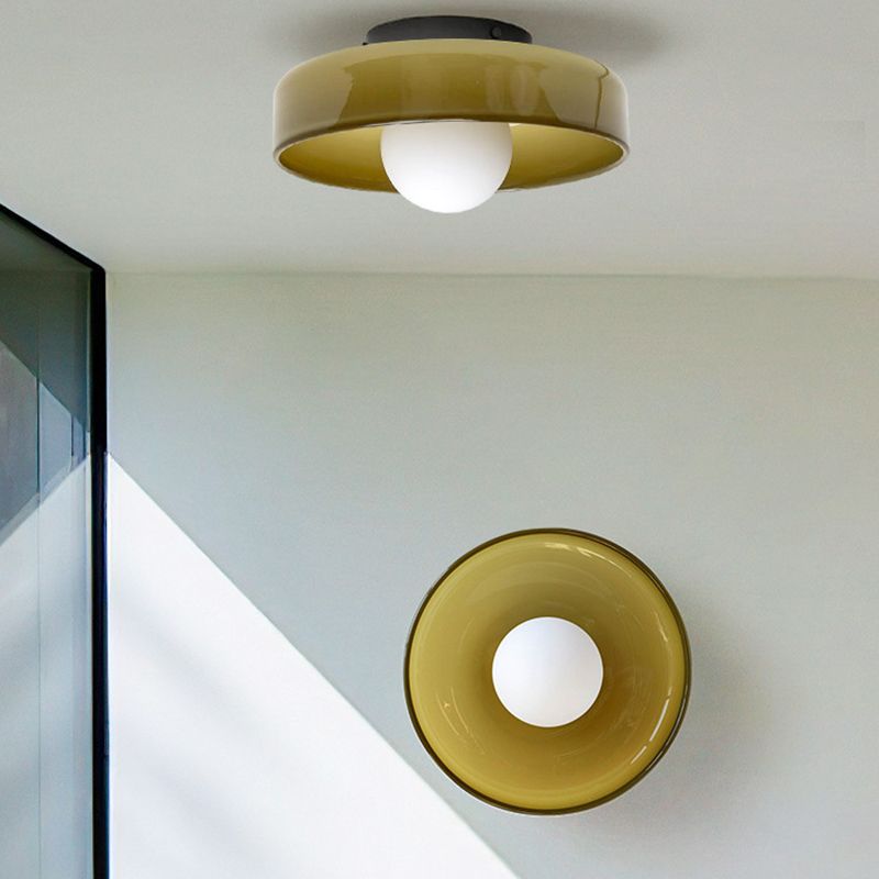 Freyza | Jess Glass Ceiling Glass Flush Mount Ceiling Light – Bedroom Hallway Kitchen