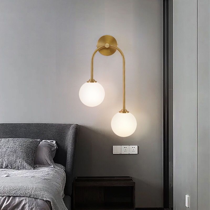 Freyza | Applique murale d’intérieur en laiton et verre – Chambre et salon modernes