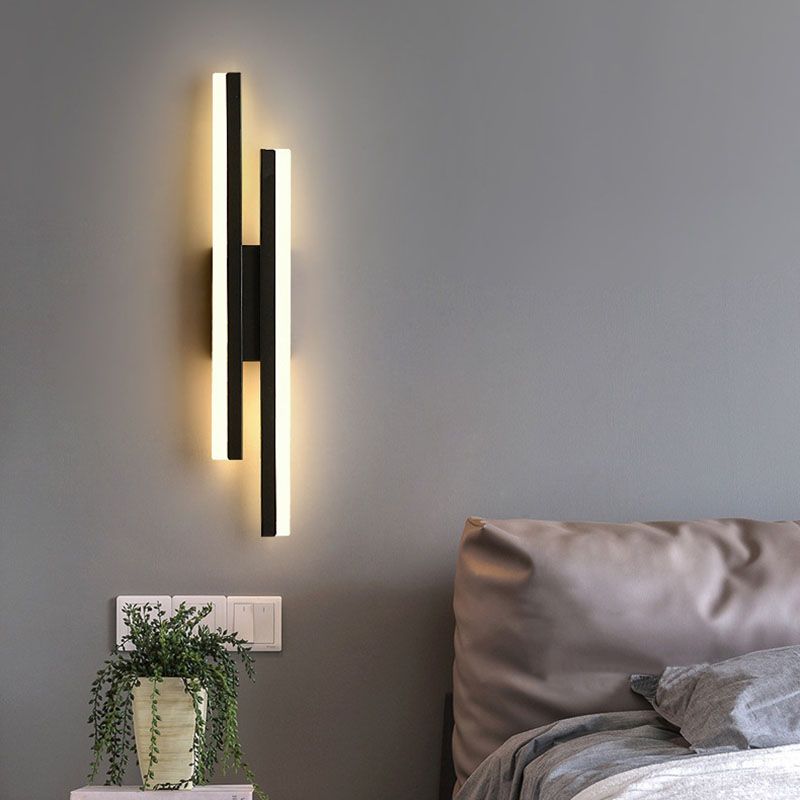 Freyza | Cyral Minimalist Geometric Black White Indoor Wall Light – Minimalist Bedroom Living Room