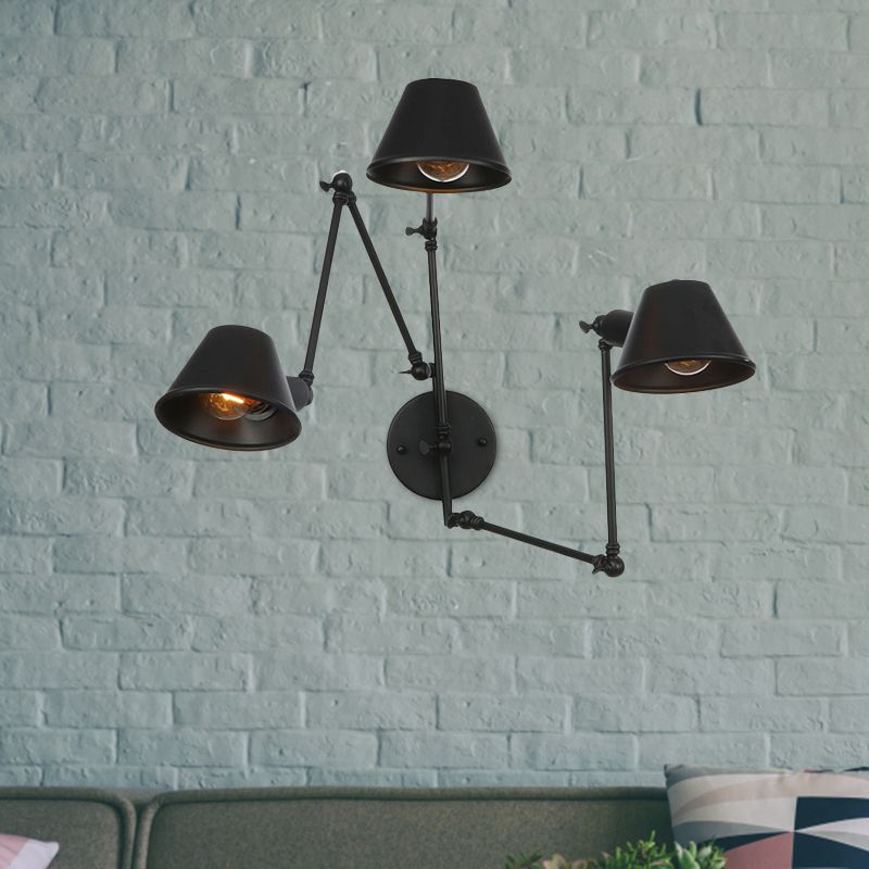 Freyza | Applique murale intérieure noire – Chambre et salon vintage
