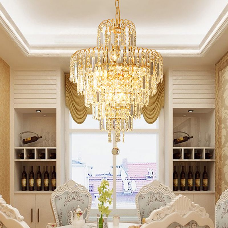 Freyza | Lustre doré en cristal – Salle à manger, salon