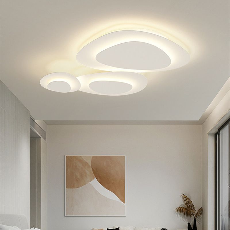 Freyza | White Flush Mount Ceiling Light – Modern Bedroom Hallway Kitchen