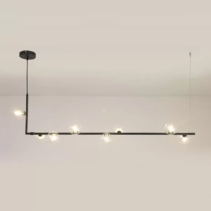 Freyza | Suspension noire et dorée à 8 lumières – Style minimaliste pour cuisine et salle à manger