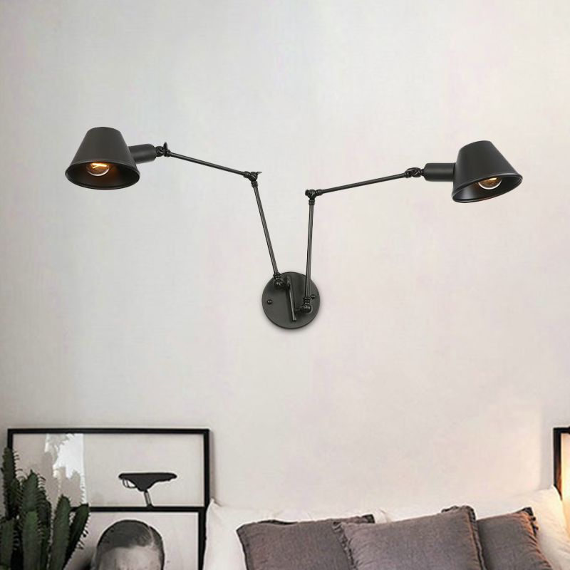 Freyza | Applique murale intérieure noire – Chambre et salon vintage