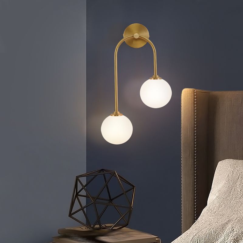 Freyza | Applique murale d’intérieur en laiton et verre – Chambre et salon modernes