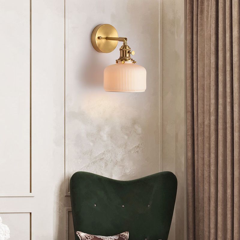Freyza | Applique murale intérieure en céramique blanche – Chambre et salon vintage