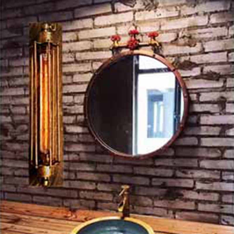 Freyza | Tronel Vintage Cylinder Black Gold Indoor Wall Light – Vintage Bedroom Living Room