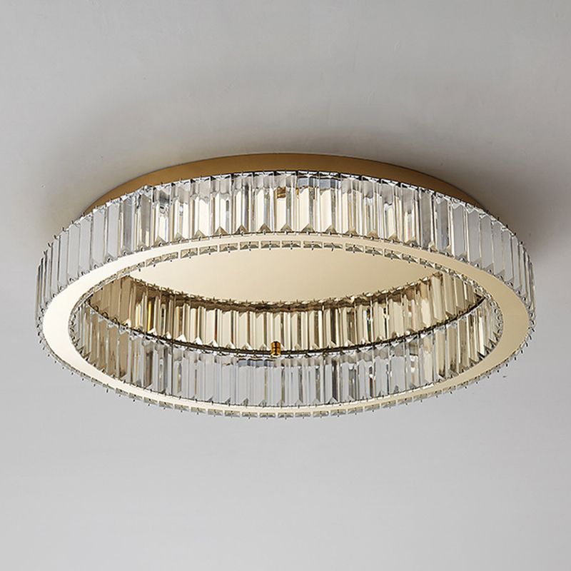 Freyza | Plafonnier moderne à cristaux dorés pour chambre, couloir et cuisine