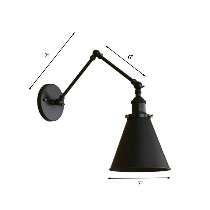 Freyza | Zynar Vintage Adjustable Black Indoor Wall Light – Vintage Bedroom Living Room