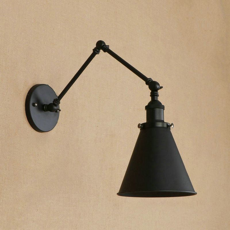 Freyza | Zynar Vintage Adjustable Black Indoor Wall Light – Vintage Bedroom Living Room