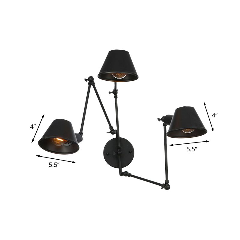 Freyza | Applique murale intérieure noire – Chambre et salon vintage