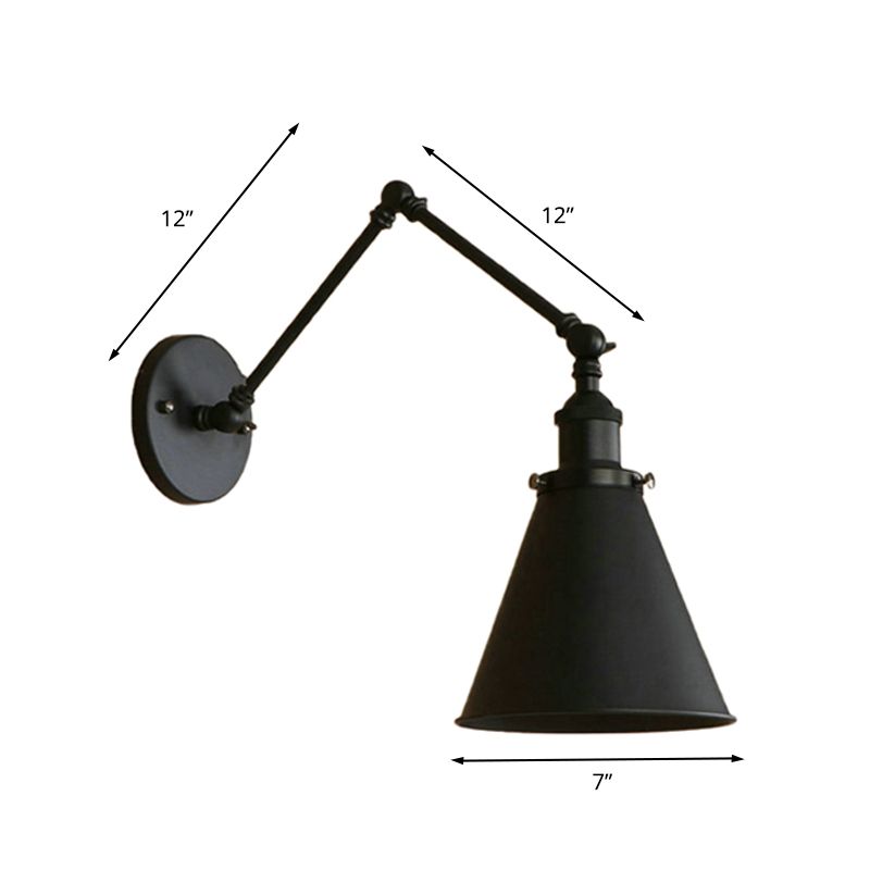 Freyza | Zynar Vintage Adjustable Black Indoor Wall Light – Vintage Bedroom Living Room