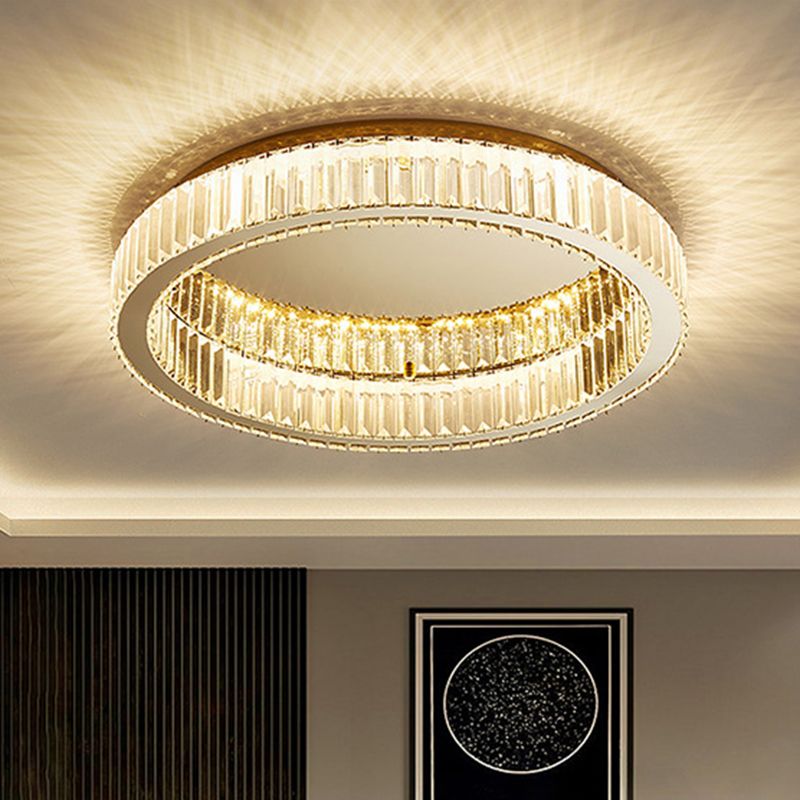 Freyza | Plafonnier moderne à cristaux dorés pour chambre, couloir et cuisine