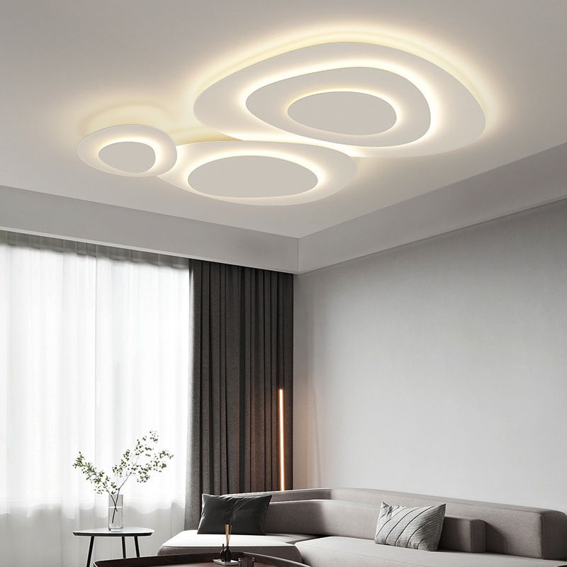 Freyza | White Flush Mount Ceiling Light – Modern Bedroom Hallway Kitchen