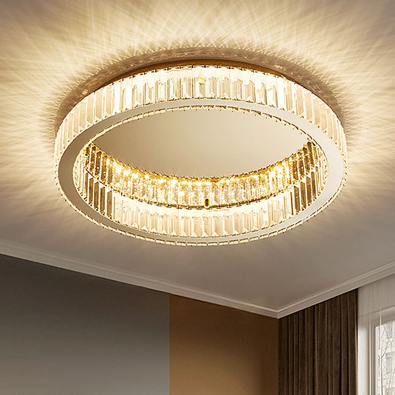 Freyza | Plafonnier moderne à cristaux dorés pour chambre, couloir et cuisine