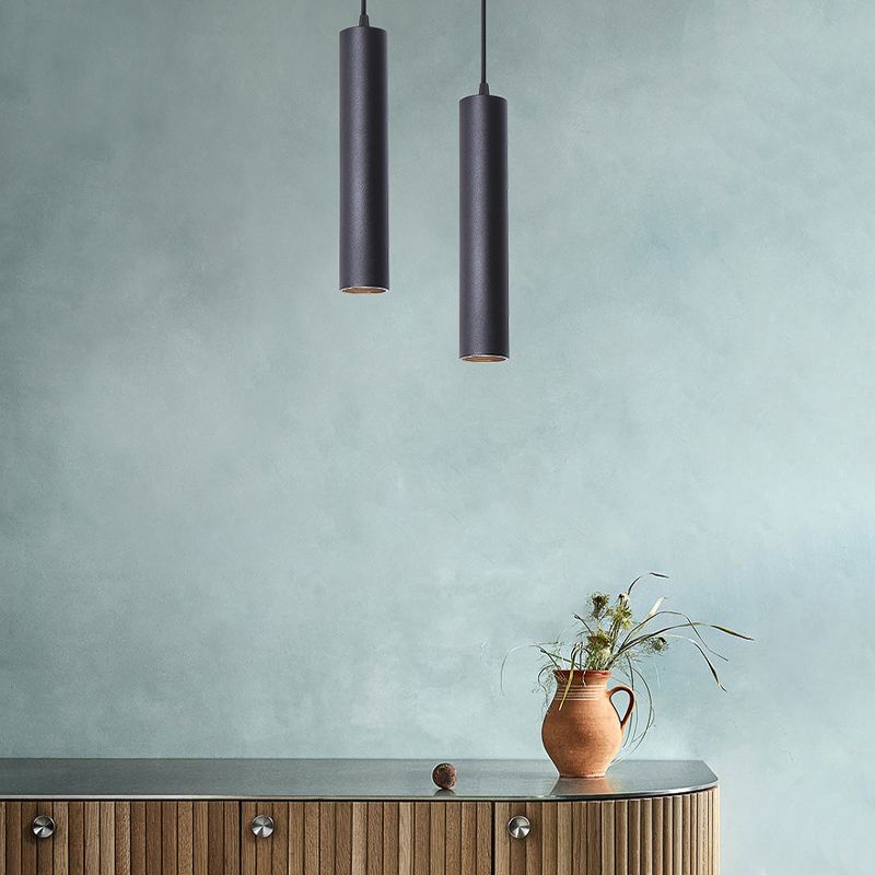 Freyza | Yore moderne schwarze Zylinder-Pendelleuchte – moderne Küche, Esszimmer