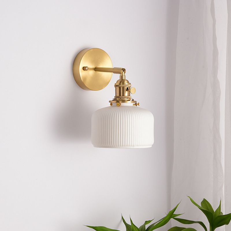 Freyza | Applique murale intérieure en céramique blanche – Chambre et salon vintage