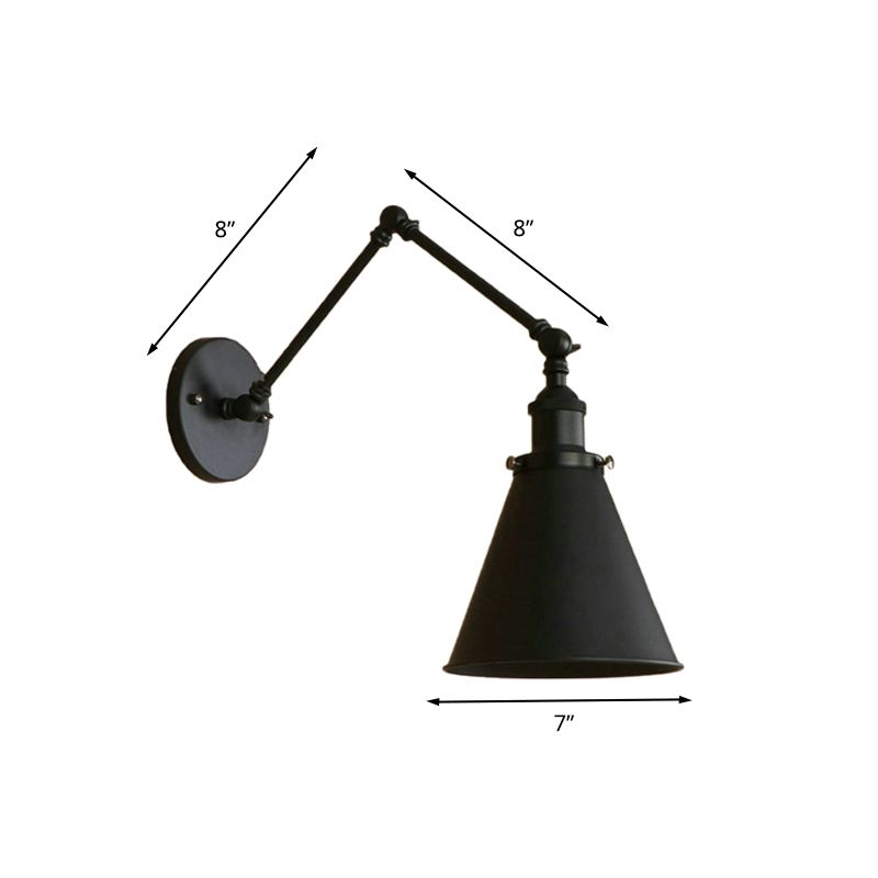 Freyza | Zynar Vintage Adjustable Black Indoor Wall Light – Vintage Bedroom Living Room