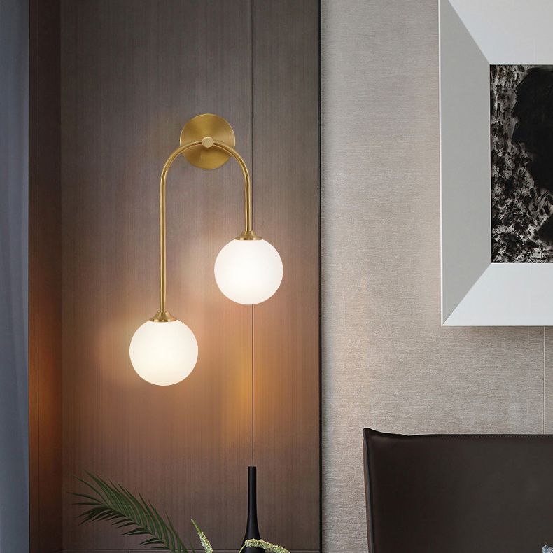 Freyza | Applique murale d’intérieur en laiton et verre – Chambre et salon modernes