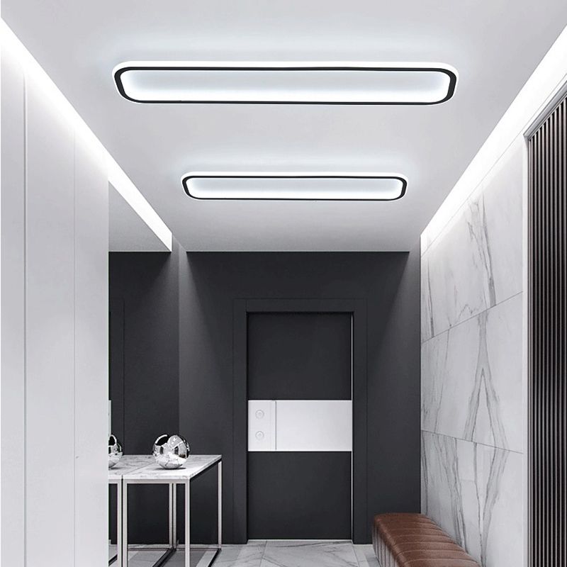 Freyza | Plafonnier noir à montage affleurant – Minimaliste pour chambre, couloir et cuisine