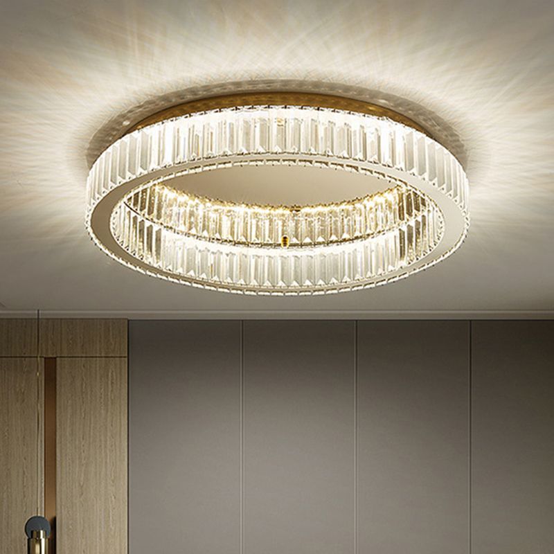 Freyza | Plafonnier moderne à cristaux dorés pour chambre, couloir et cuisine