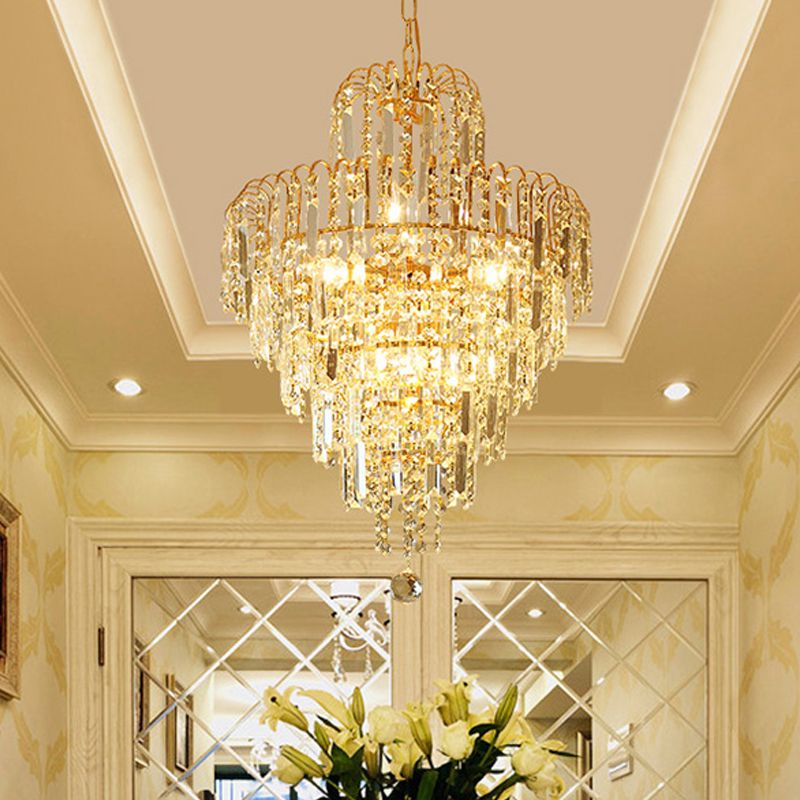 Freyza | Lustre doré en cristal – Salle à manger, salon