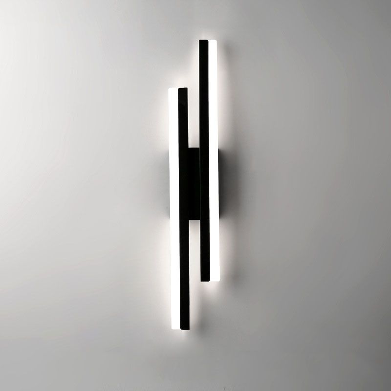 Freyza | Cyral Minimalist Geometric Black White Indoor Wall Light – Minimalist Bedroom Living Room