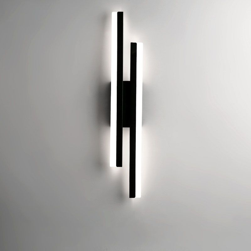 Freyza | Cyral Minimalist Geometric Black White Indoor Wall Light – Minimalist Bedroom Living Room