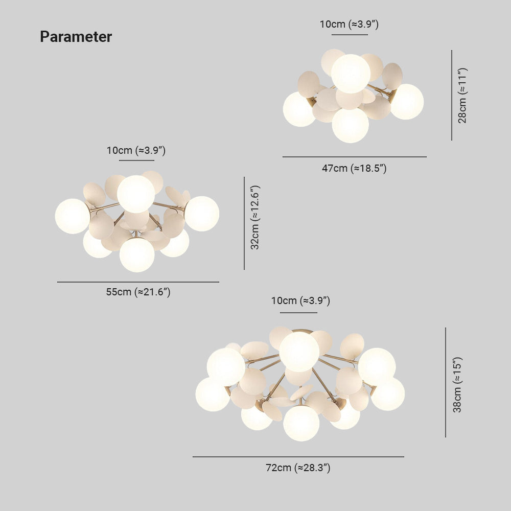 Freyza | Plafonnier affleurant à plusieurs lumières – Chambre, couloir, cuisine