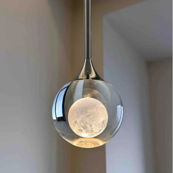 Freyza - Moon Clear Glass Ball Pendant Light