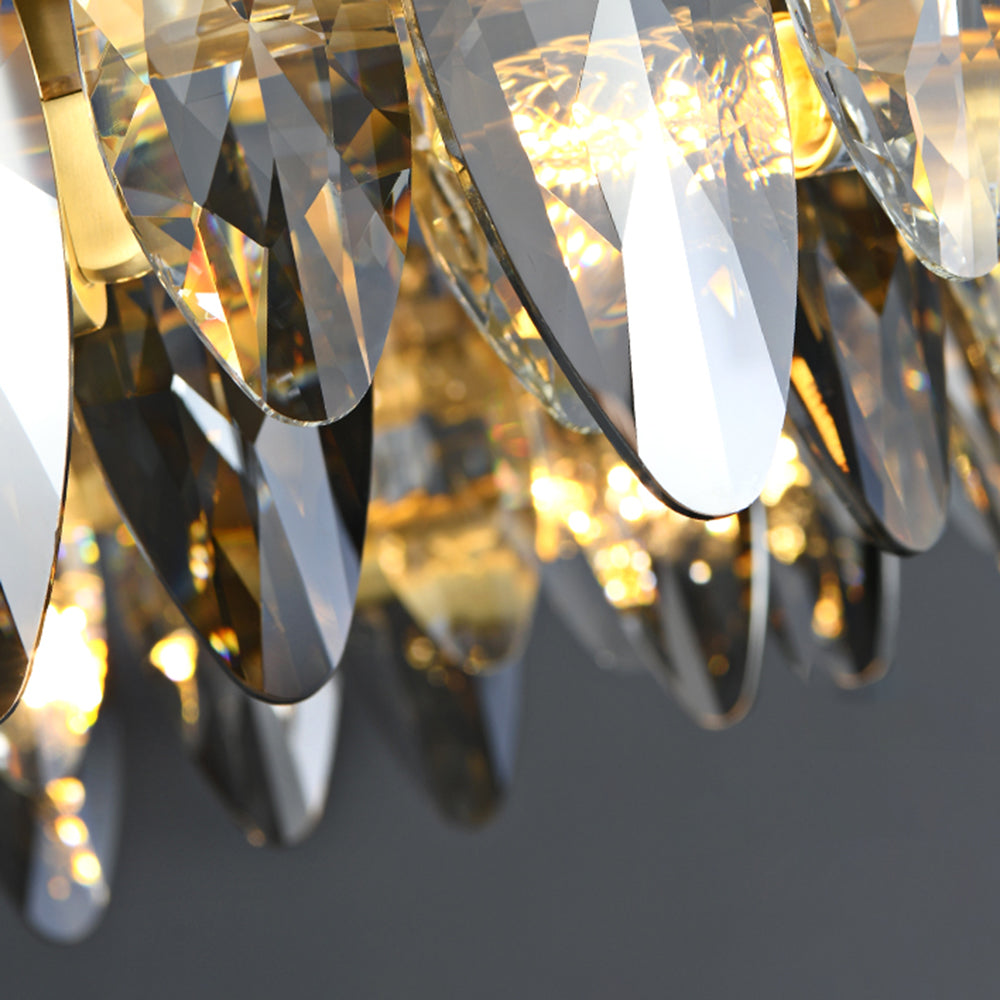 Freyza | Suspension dorée en cristal – Cuisine moderne et salle à manger