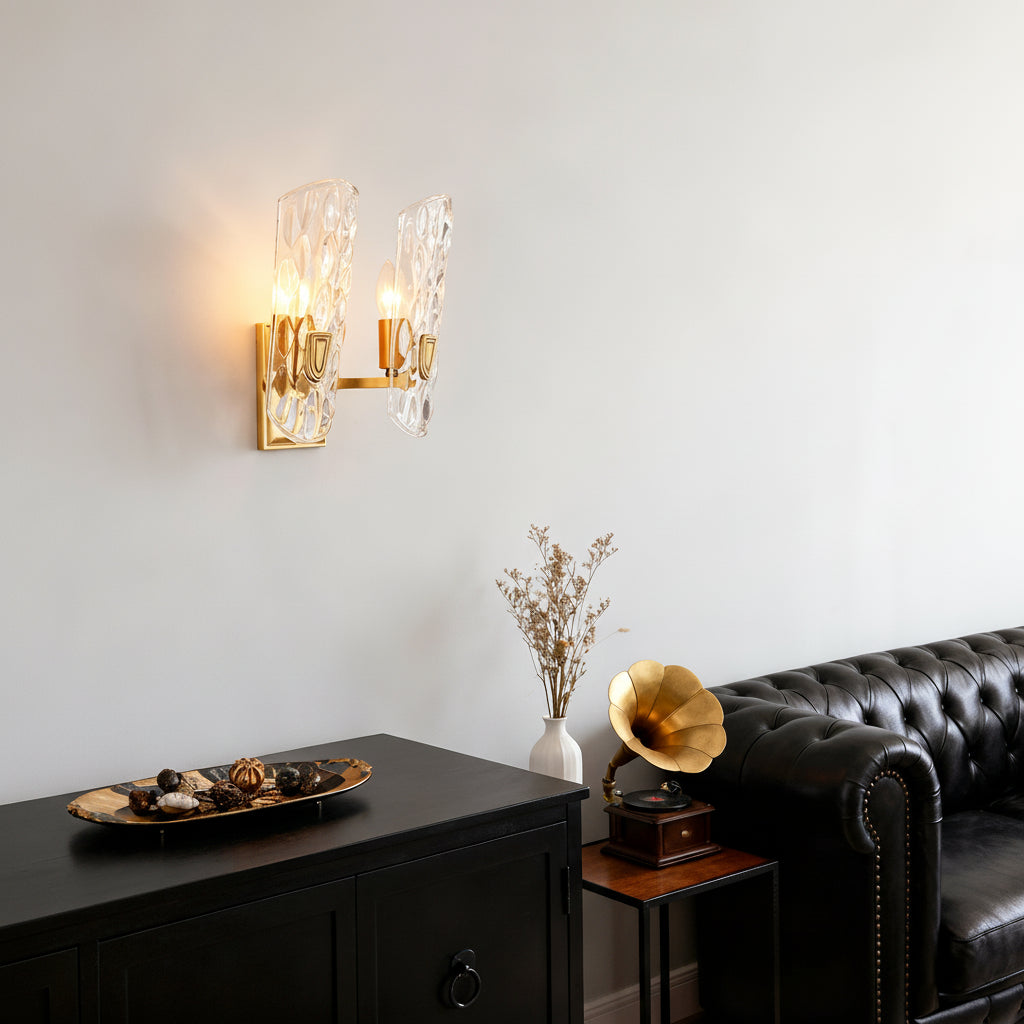 Freyza - Wall Sconce – European Classic Brass Glass Metal E27 (18x30cm)