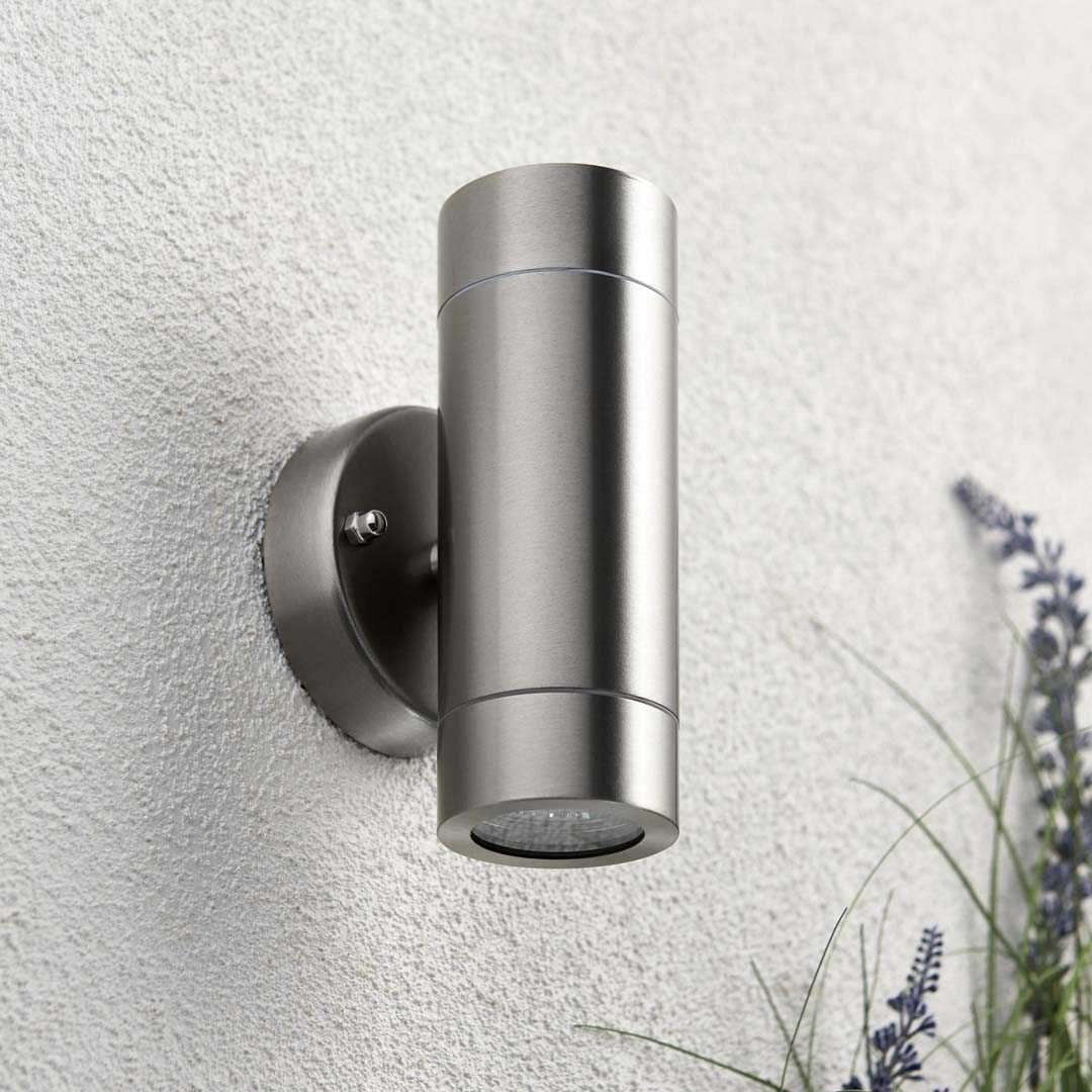 Freyza - Palin Outdoor 2 Light Wall Light Brushed Steel