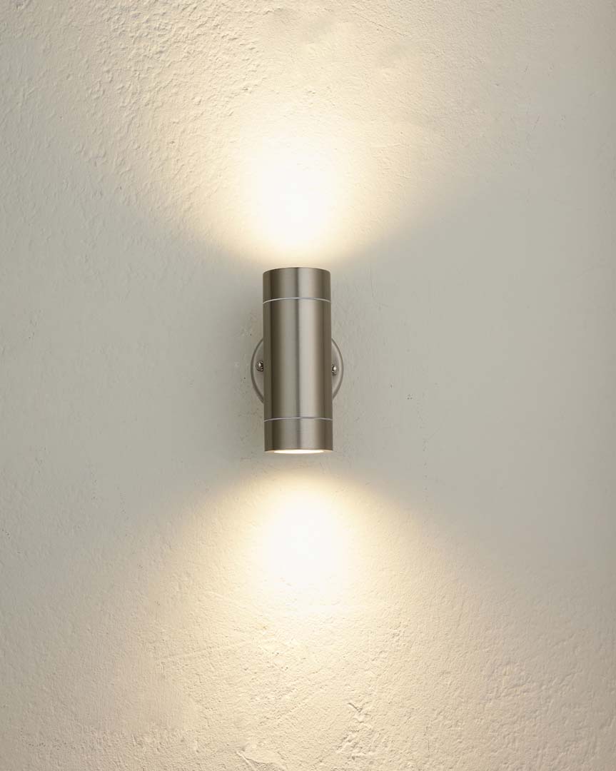 Freyza - Palin Outdoor 2 Light Wall Light Brushed Steel
