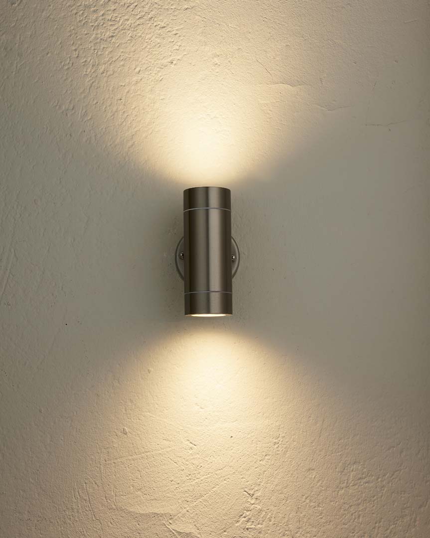 Freyza - Palin Outdoor 2 Light Wall Light Brushed Steel