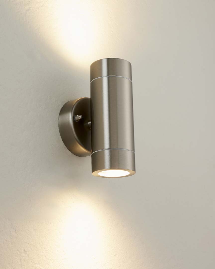 Freyza - Palin Outdoor 2 Light Wall Light Brushed Steel